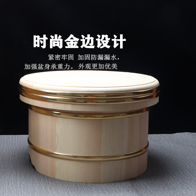 日式豪华带盖寿司米饭木桶拌饭木盆大容量超大商用保温拌饭桶带盖