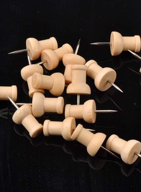 Wholesale 50 pcs/lot Nautral Round Wooden Push Pins Thumbtac