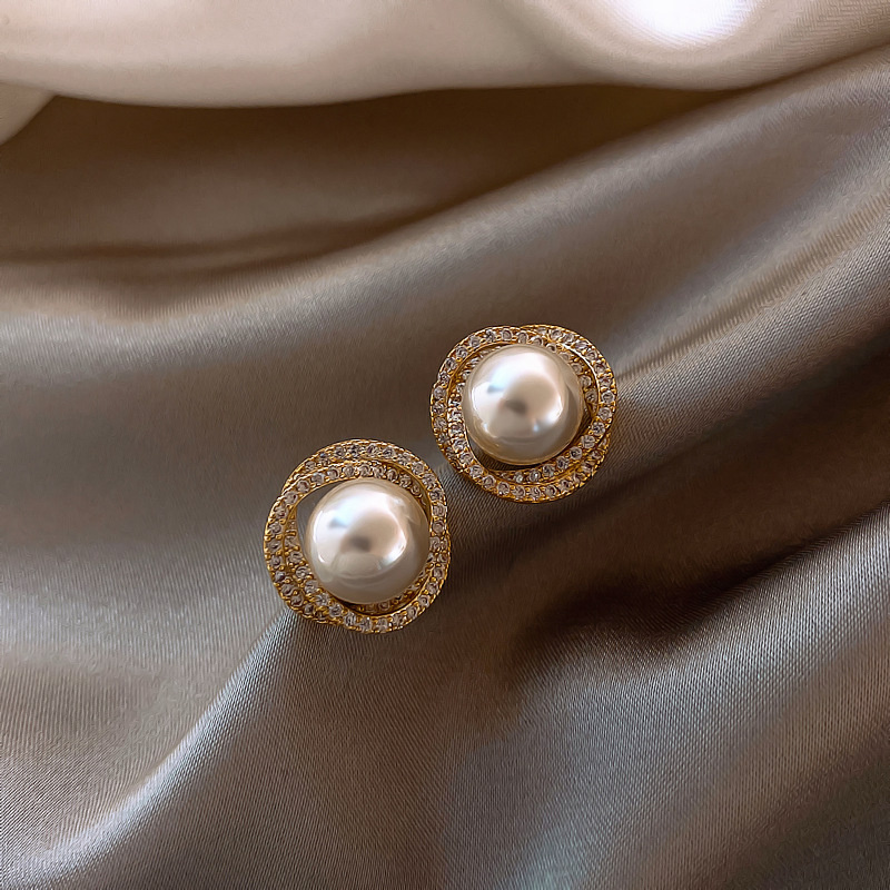 极速Fashion Creativity Design Pearl Geometry Earring  For Ch