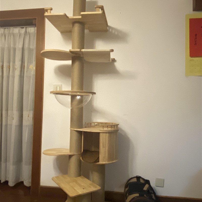 伊萌萌一体豪华大型猫爬架通天柱顶天立地四季通用猫窝猫树猫别墅