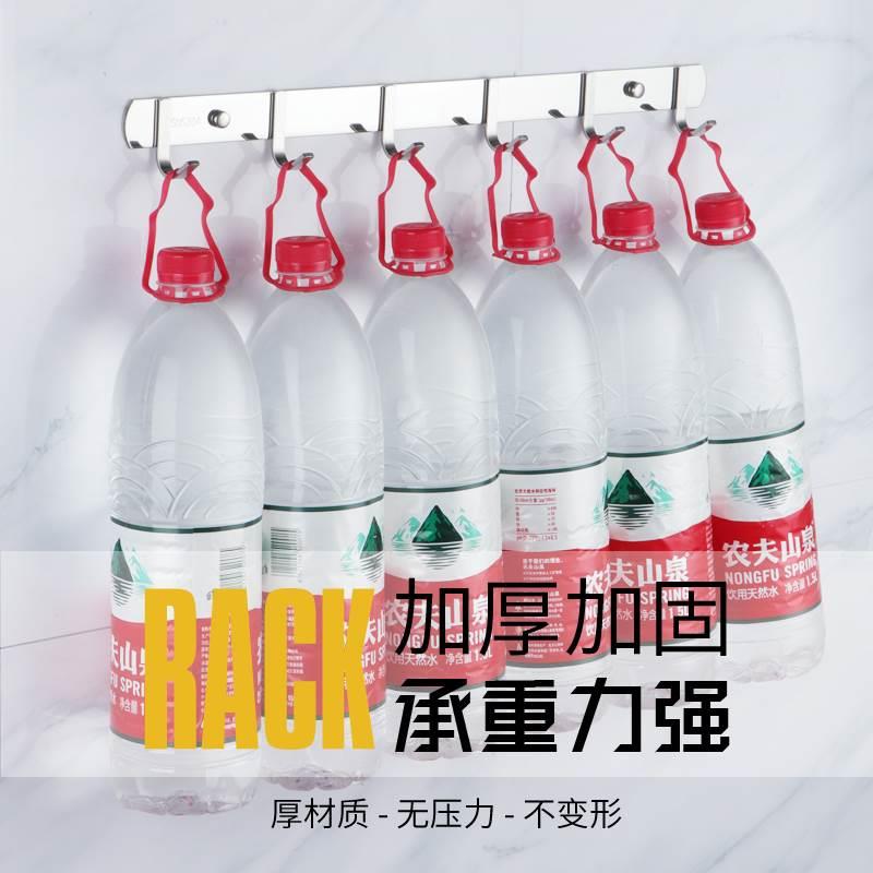 挂钩墙壁挂毛巾浴室一排挂衣架长条黏胶厨房不锈钢衣服排钩免打孔