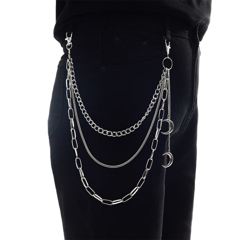 Moon Pendants Chain On The Jeans Pants Women  Keychains for