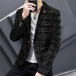 Blazers Luxury Suit Autumn Jac Slim Men Casual 2021 Corduroy