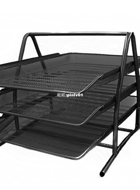 3-Tier Metal Mesh Letter Paper Document Foolscap Tray Stacka