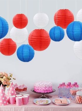 FunPa 12PCS Paper Lantern Solid Color Muti-Sizes Handmade