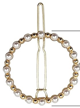 GRY 6PCS Pearls Hair Clips Metal Geometric Shape Hair Barret