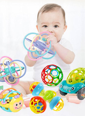 Baby Rattle Teether Ball Teething Soft Soothing Sensory Infa