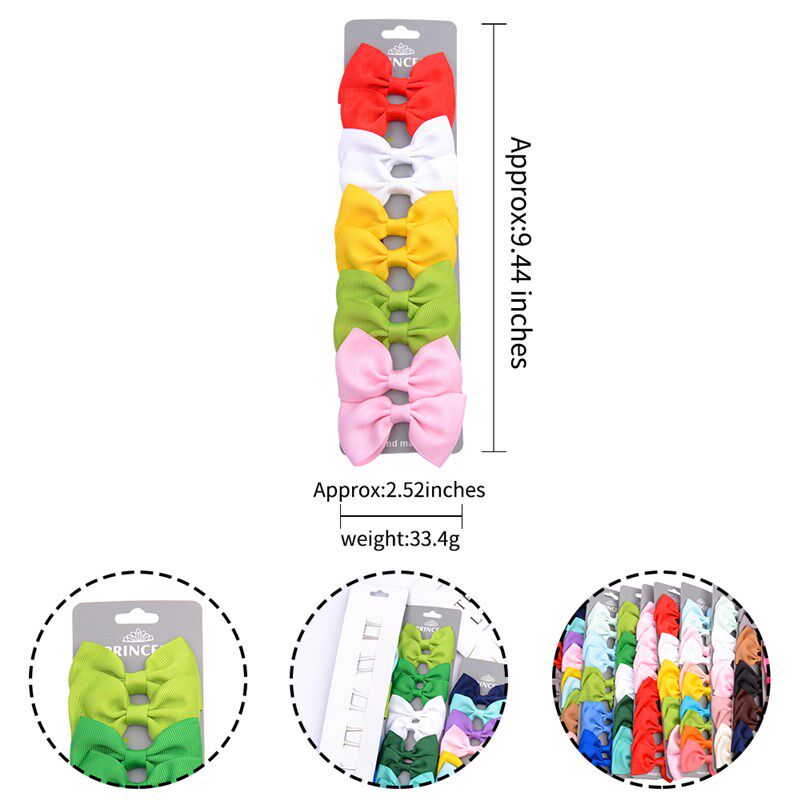 10 Pcs/set Grosgrain Ribbon Hair Bows With Clip For Cute Bab