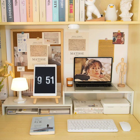 新品电脑增高架笔记本收纳置物架桌面收纳盒办公室宿舍抽屉桌面增