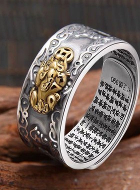 Amulet Sutra Opening Adjustable Ring for women accessories