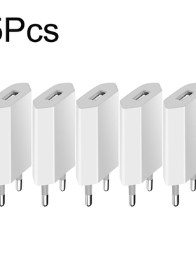 5Pcs 5V 1A USB Travel Wall Charger Adapter Charging For Appl