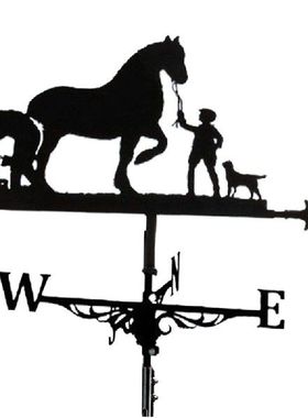 Metal Weathervane Farmer and Horse Mount Weather Vane Wind