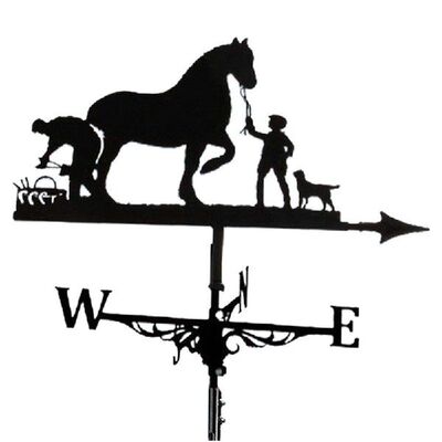 Metal Weathervane Farmer and Horse Mount Weather Vane Wind