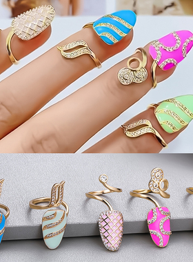 Cute Adjustable Colorful Ring Nail ver Womens Rings Set Wit
