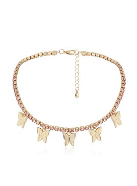 .Temperament super fairy collar diamond butterfly necklace