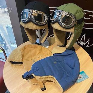 大童飞行防员雷帽XFX子男女童n冬季加厚保暖骑车i锋护耳寒通风球