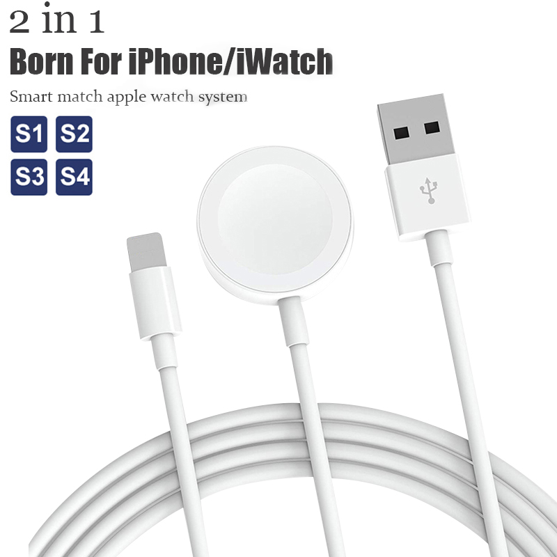 2 In 1 Magnetic Wireless Charger for  Watch Series 1 2 3 4 5