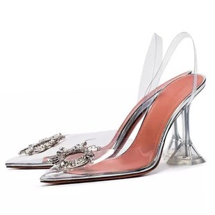 Luxury Women Pumps Transparent Sandals PVC Sexy High Heels S