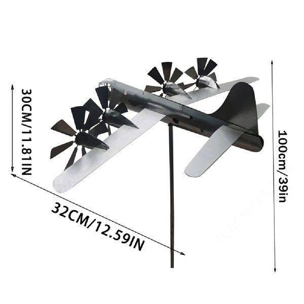 Metal Plane Pinwheel Stake Metal Material Durable For