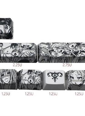 PBT 71 key Ahegao Keycap Dye Sublimation OEM Anime for GK61