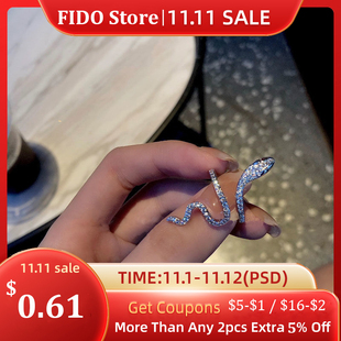 Men Snake Elegant Korean Women for Ring Shape Punk Vintage