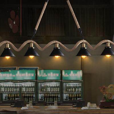 创意复古工业风服装店餐厅灯吧台个性麻绳吊灯咖啡厅网咖灯具,家装灯饰光源,智能吊灯,淘宝优惠券,粉丝福利购,淘宝优惠卷