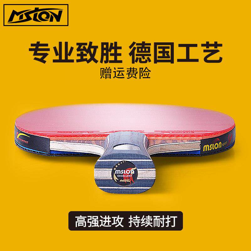 美狮龙乒乓球拍正品双拍四星初学者2祇五六星专业级直拍单拍横拍