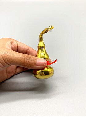极速纯铜葫芦摆件大小号光面八卦挂件带叶开盖家居客厅办公室装饰