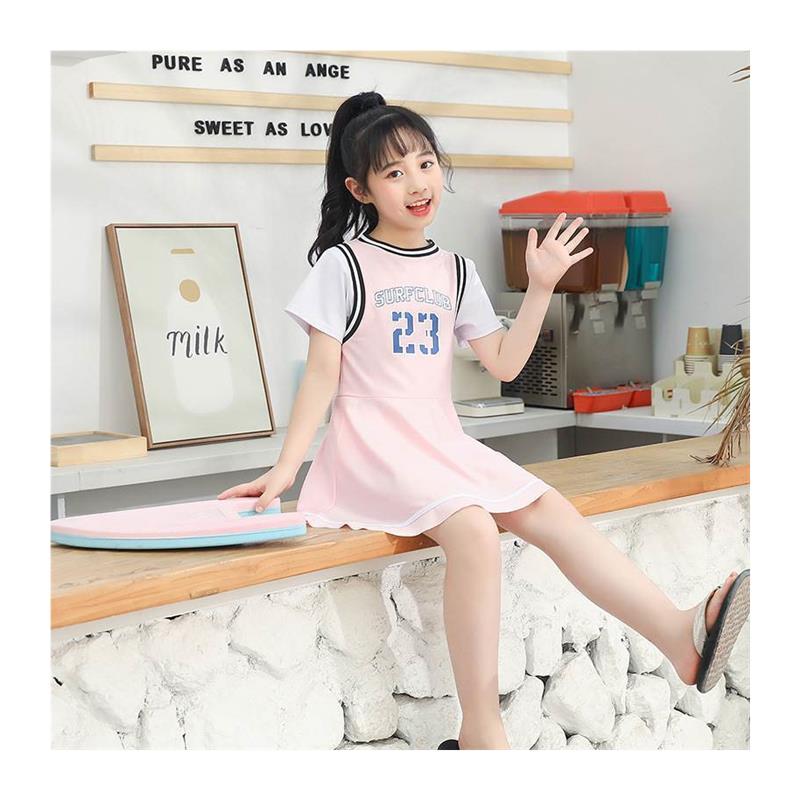 儿童泳衣女童小中大童2023新款公主裙装款式女孩分体游泳套装