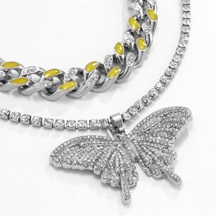 full diamond necklace hip pun chain hop buckle Jewelry Cuban