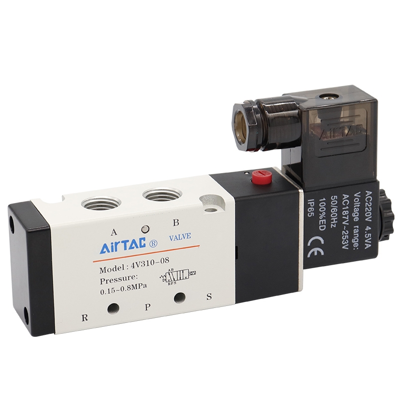 亚德客电磁阀4V310-10/08气阀4V330C气动控制阀4V320电磁电阀24V