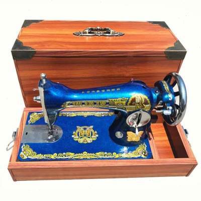 老式旧缝纫机家用小型可电动家庭台式标准脚踏款锁边器手动缝纫机