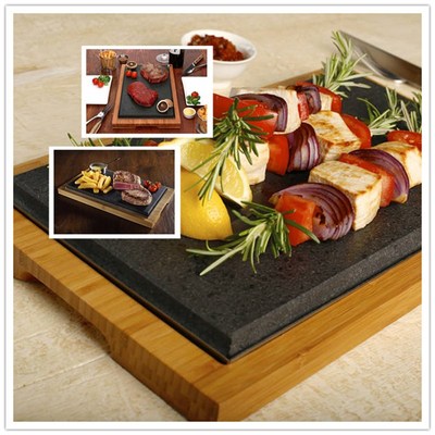 新品黑色大理石火山岩石板烧韩国烤肉西餐牛排烧烤盘酒店石头餐具