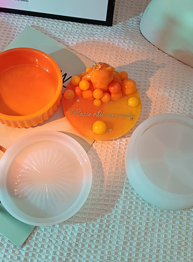 好货diy手工水晶滴胶模具圆形叠叠乐收纳盒硅胶模具 镜面叠叠乐磨
