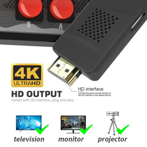极速HOT 4K HD Video 64GB Game Console 2.4G Double Wireless C