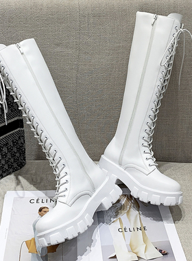 2022 New Thicken Winter Knight Boots Women Knee High Long Sq