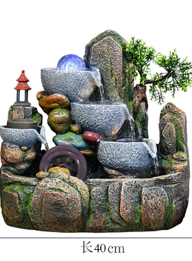 极速假山流水喷泉风水轮水车生财循环水高山山水景观造景客厅水景