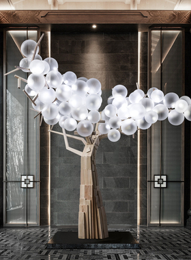 极速景观树室内造景透明树球灯艺术装置落地摆件大型商场门厅美陈