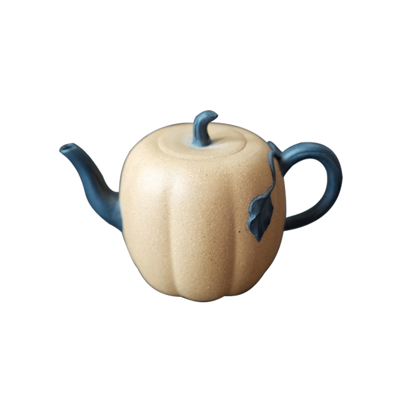 早期一厂壶经典款紫砂宜兴原矿段泥绿泥紫砂壶 双色小金瓜110cc