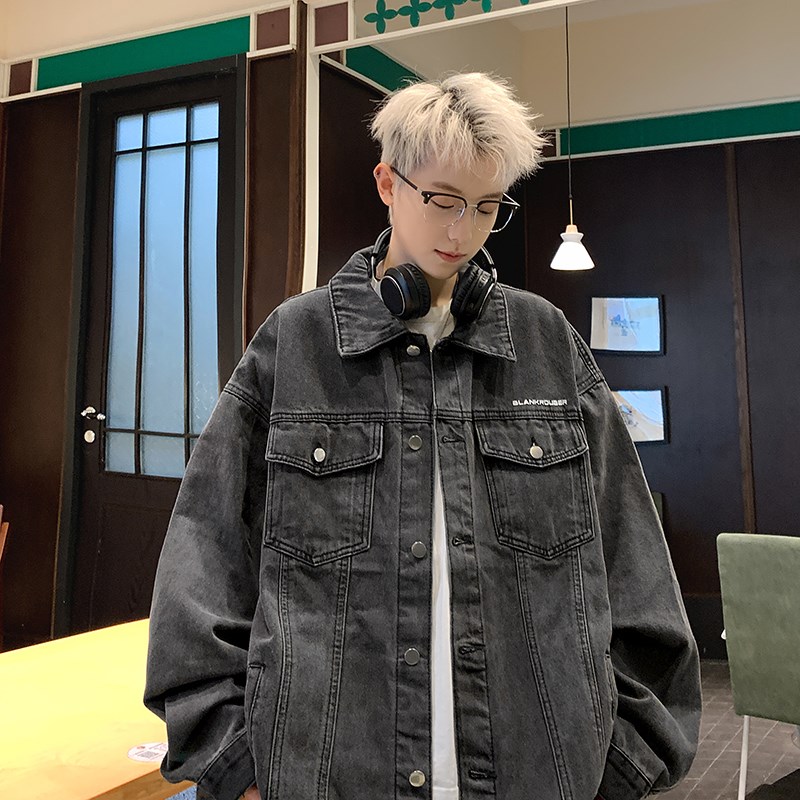 牛仔外套男2024春季新款美式复古潮牌水洗高级感宽松休闲工装夹克