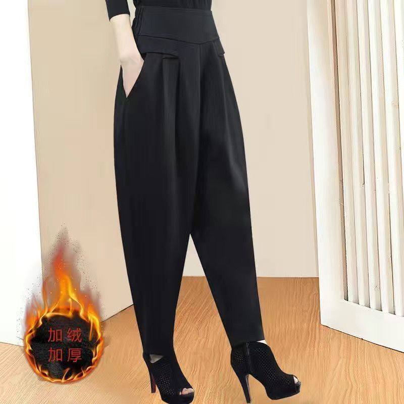 加绒加厚黑色小脚哈伦裤女秋冬新款宽松休闲显瘦百搭松紧腰萝卜裤,女装/女士精品,休闲裤,淘宝优惠券,粉丝福利购,淘宝优惠卷