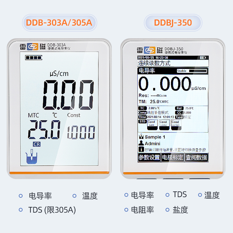 上海雷磁便携式电导率仪DDB-303A高纯水电导仪测定检测分析实验室
