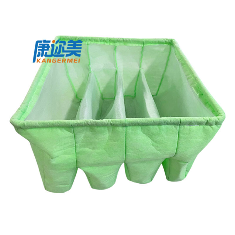 绿白棉无纺布过滤袋 无框过滤袋 中效无纺布过滤袋空气空调过滤袋