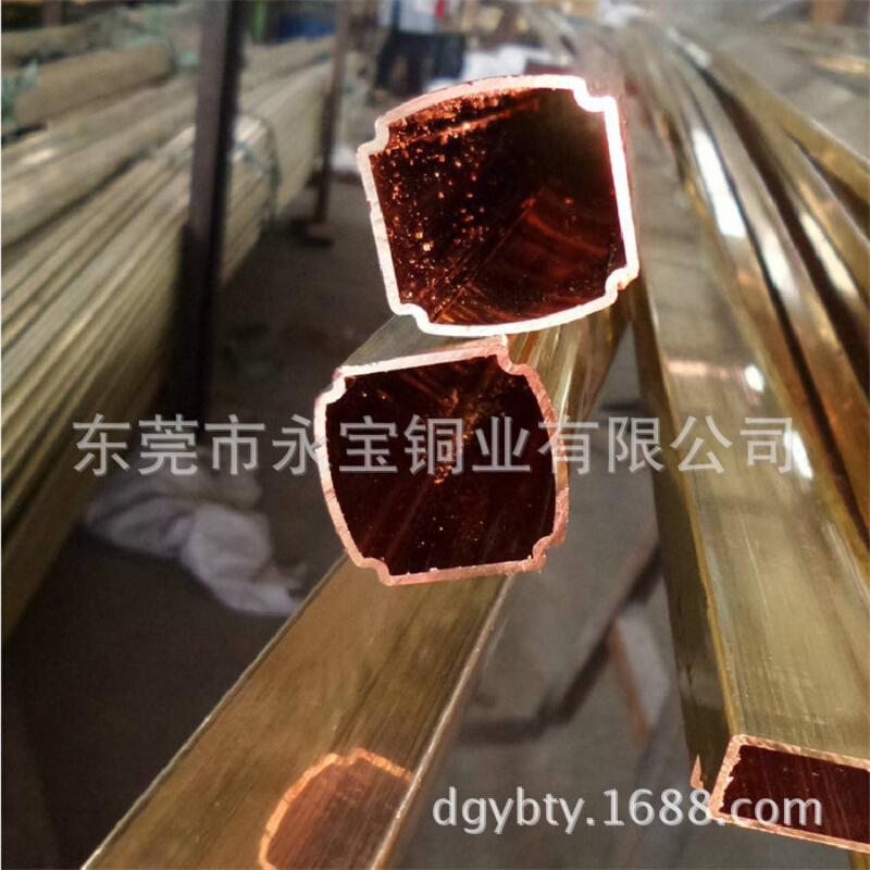 T2紫铜异型管厂家 装饰紫铜纽纹管50 38 25 20酒店装饰红铜花纹管