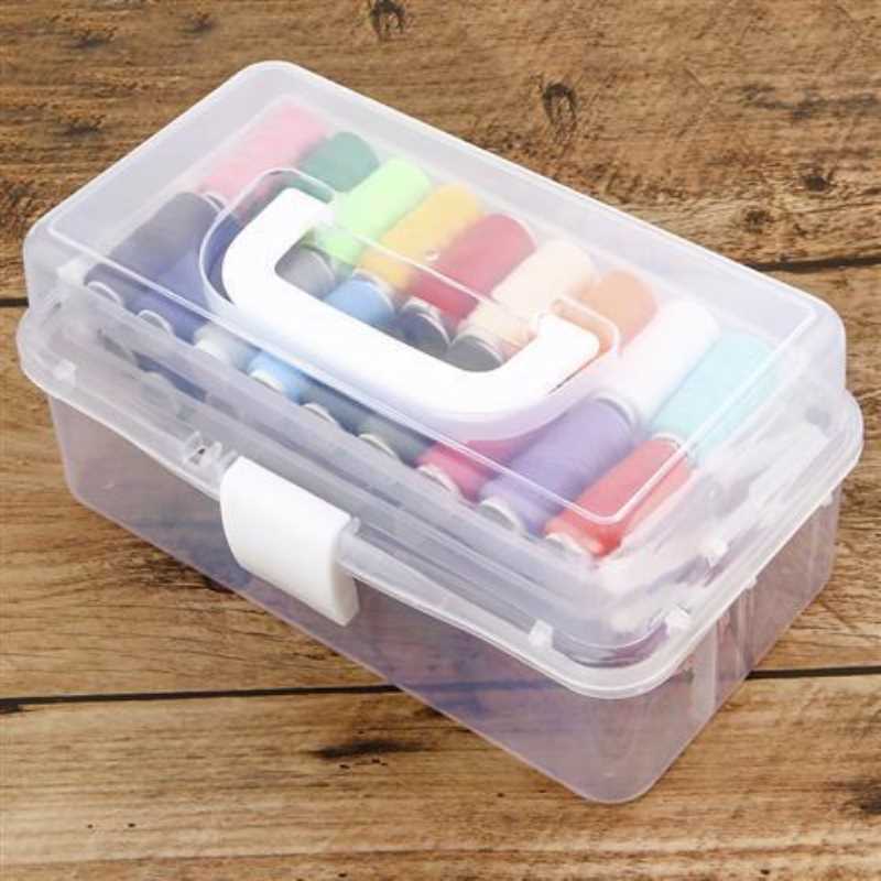 家用针线盒针线包工具套装家用多功能手提式美术塑料收纳箱文乾胥
