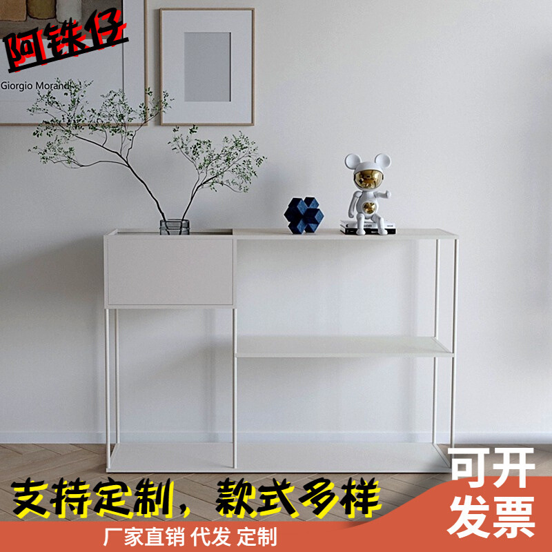 铁艺落地置物架靠墙超窄书架隔板客厅玄关展示装饰架收纳储物柜