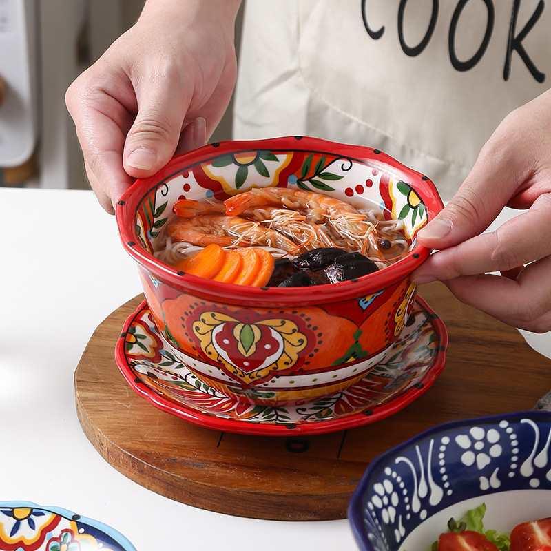 碗筷单人一套好看的陶瓷餐具一人食碗碟套装家用高颜值