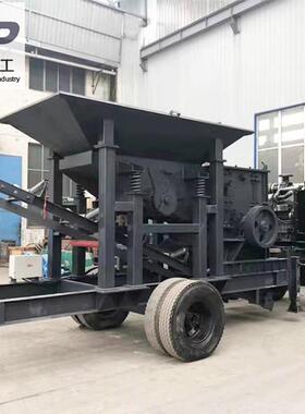 供应大型建筑垃圾制砂机页岩锤式组合移动破碎站石料轮胎碎石车