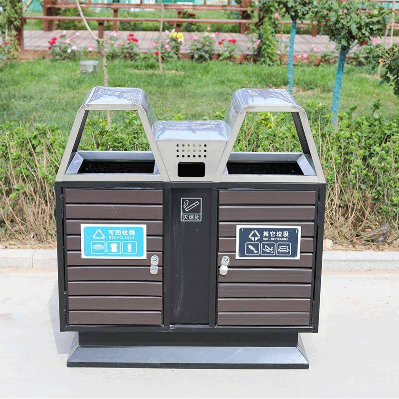 户外不锈钢垃圾桶大号环卫果皮箱公园景区街道室外金属分类垃圾箱