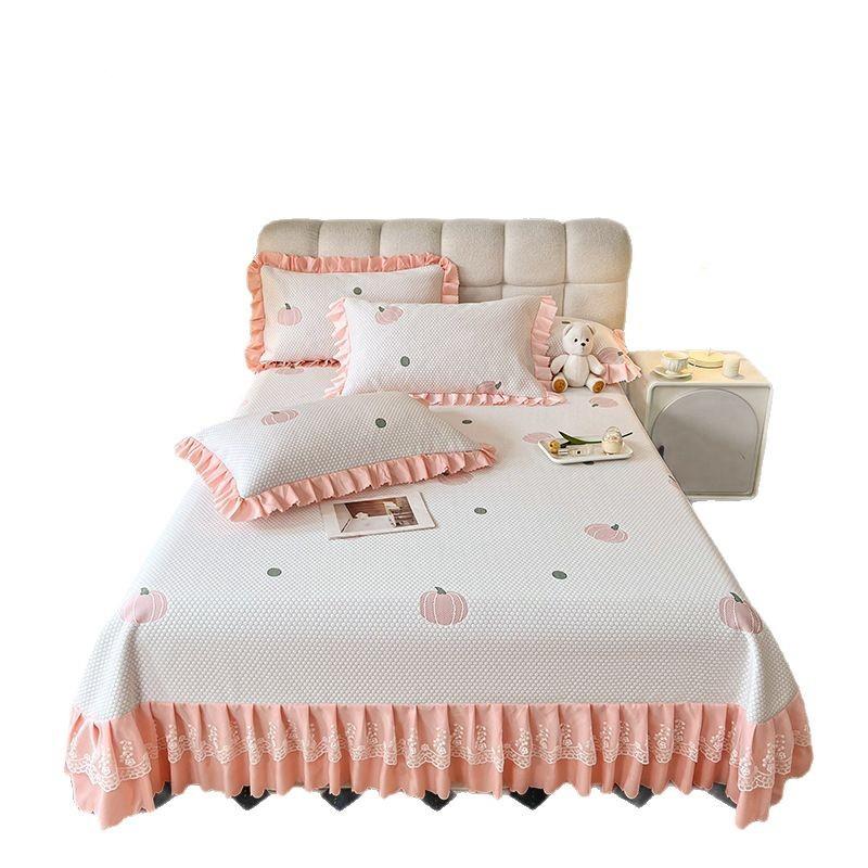 AQH40444水洗豆豆提花花边凉盖双人床单席床凉感冰丝席厂冰家